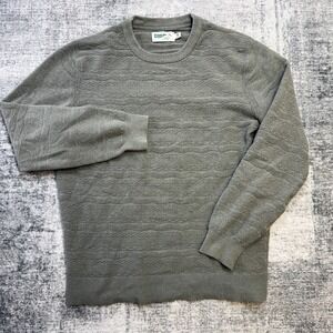 Wellen Sweater Men Medium Gray Wave Texture Stitch Merino Wool Coastal Huckberry